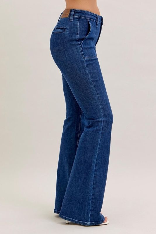 Flare Patch Pocket Jeans