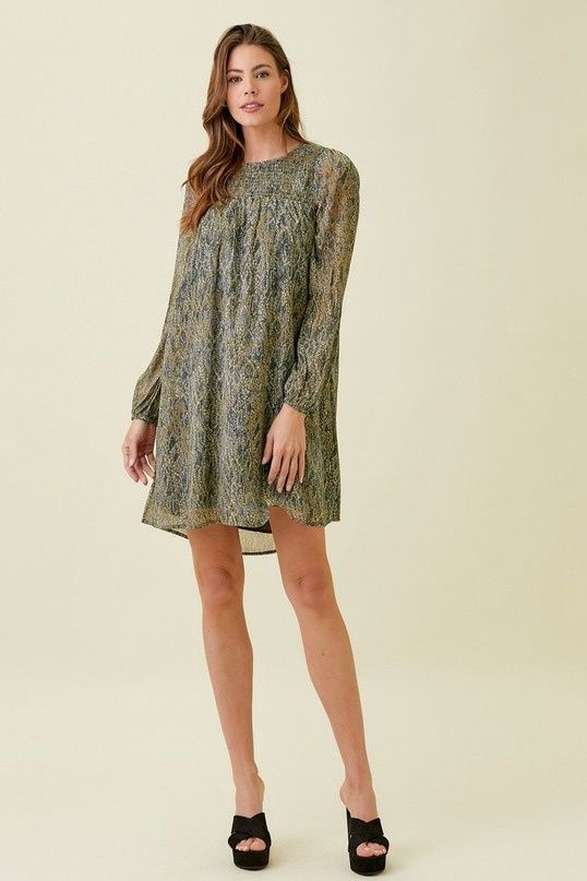Smocked Chiffon Dress
