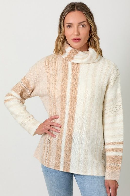 Color Gradation Sweater - Taupe