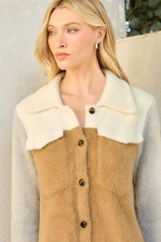 Colorblock Sweater Jacket