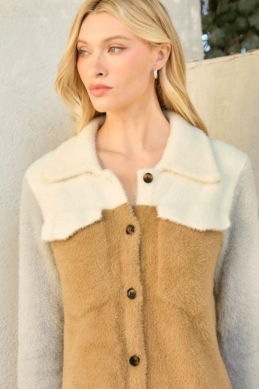 Colorblock Sweater Jacket