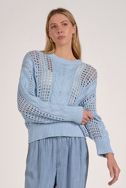 Open Knit Cable Knit Sweater