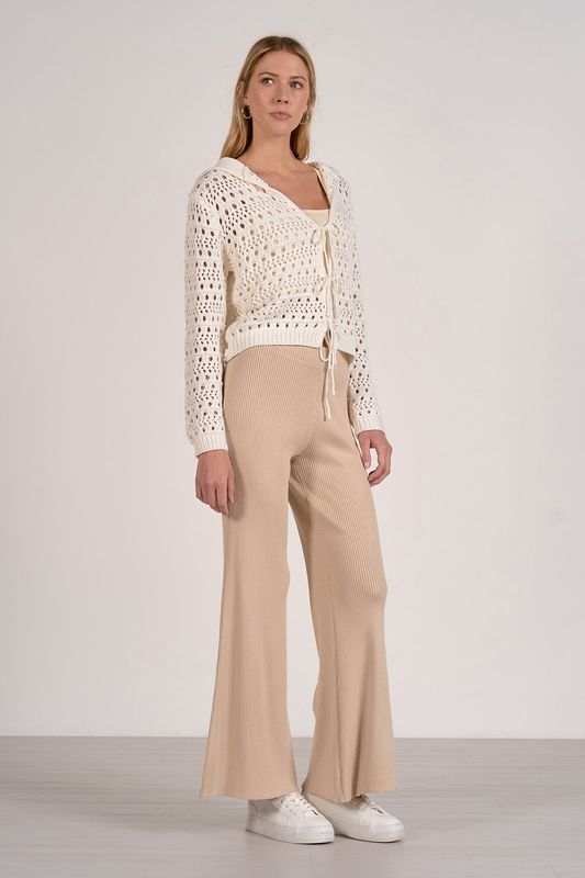 Open Knit Tie Front Cardi