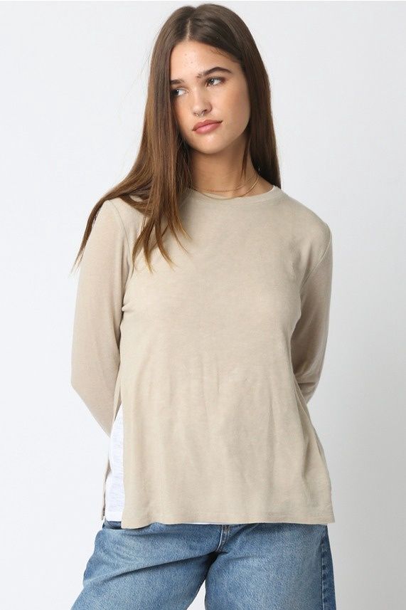 Lined Crew Neck Sweater