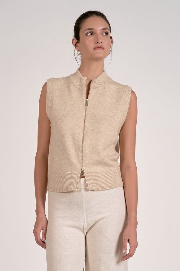 Zip Front Sweater Vest