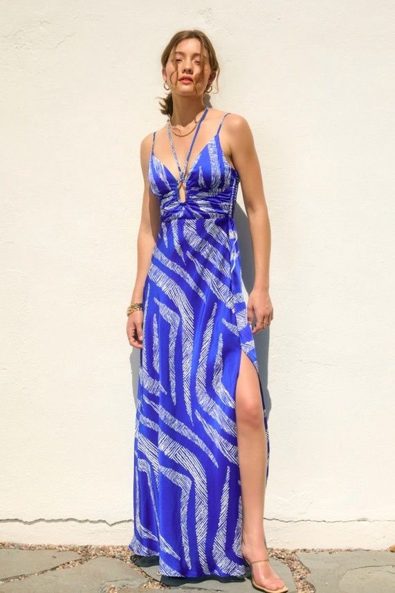 Breezy Sky Halter Dress