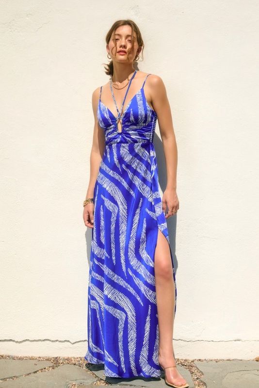 Breezy Sky Halter Dress