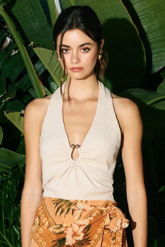 Gold Trim Halter Top