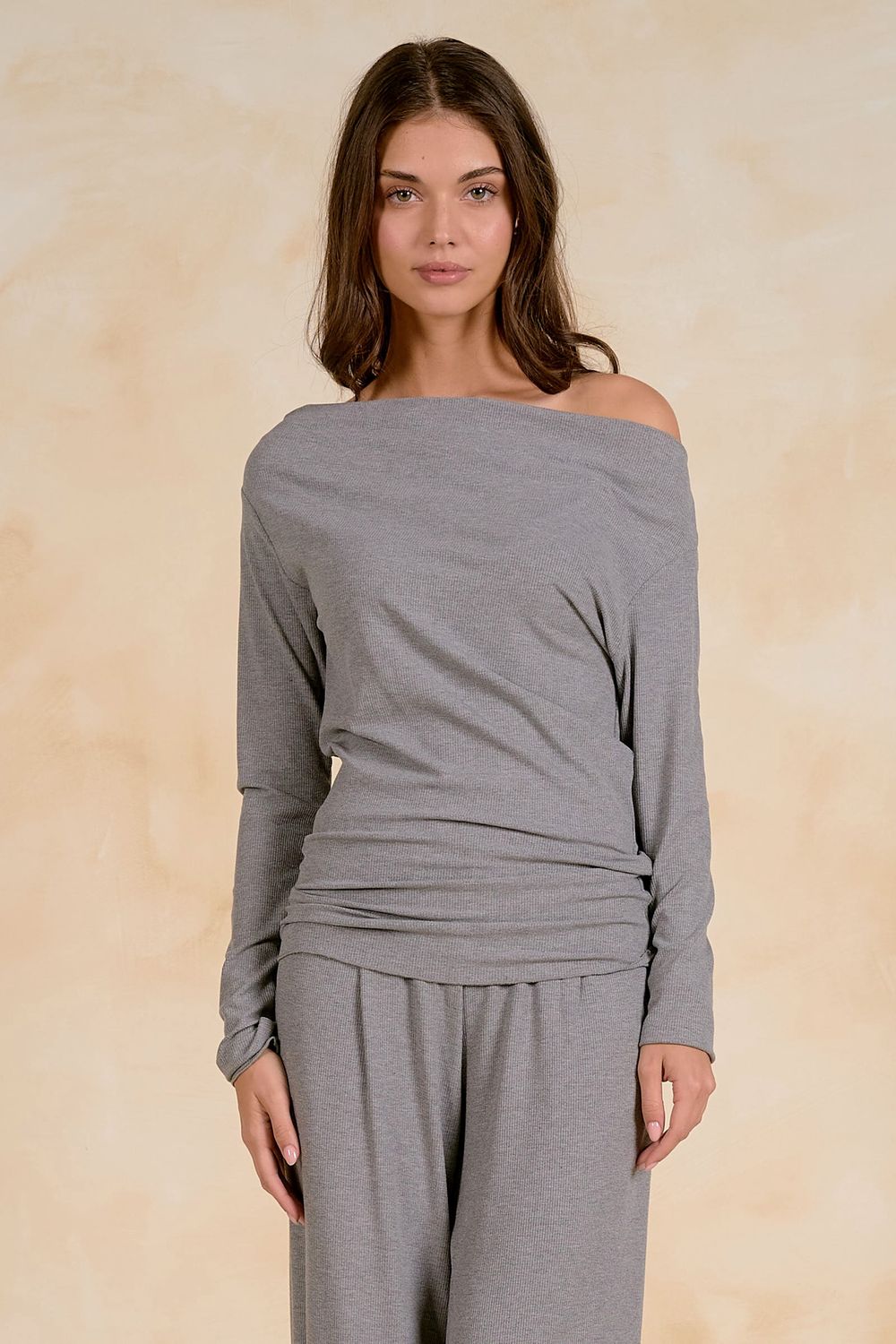 Grey OTS  L/S Top