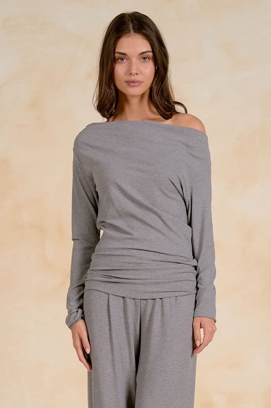 Grey OTS  L/S Top