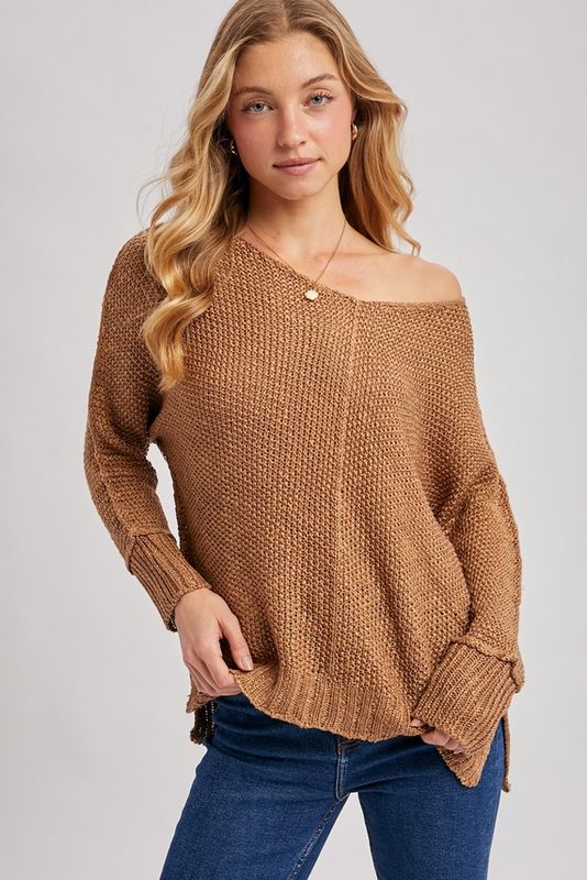 Reverse Seam Sweater - Mocha
