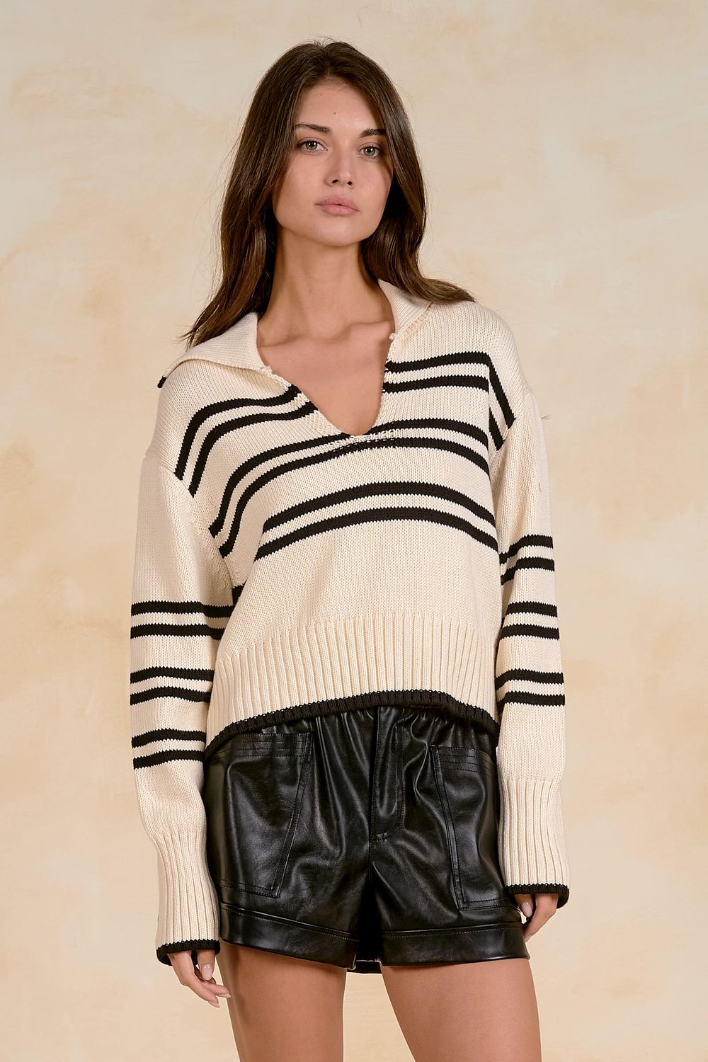 Stripe Collared Sweater