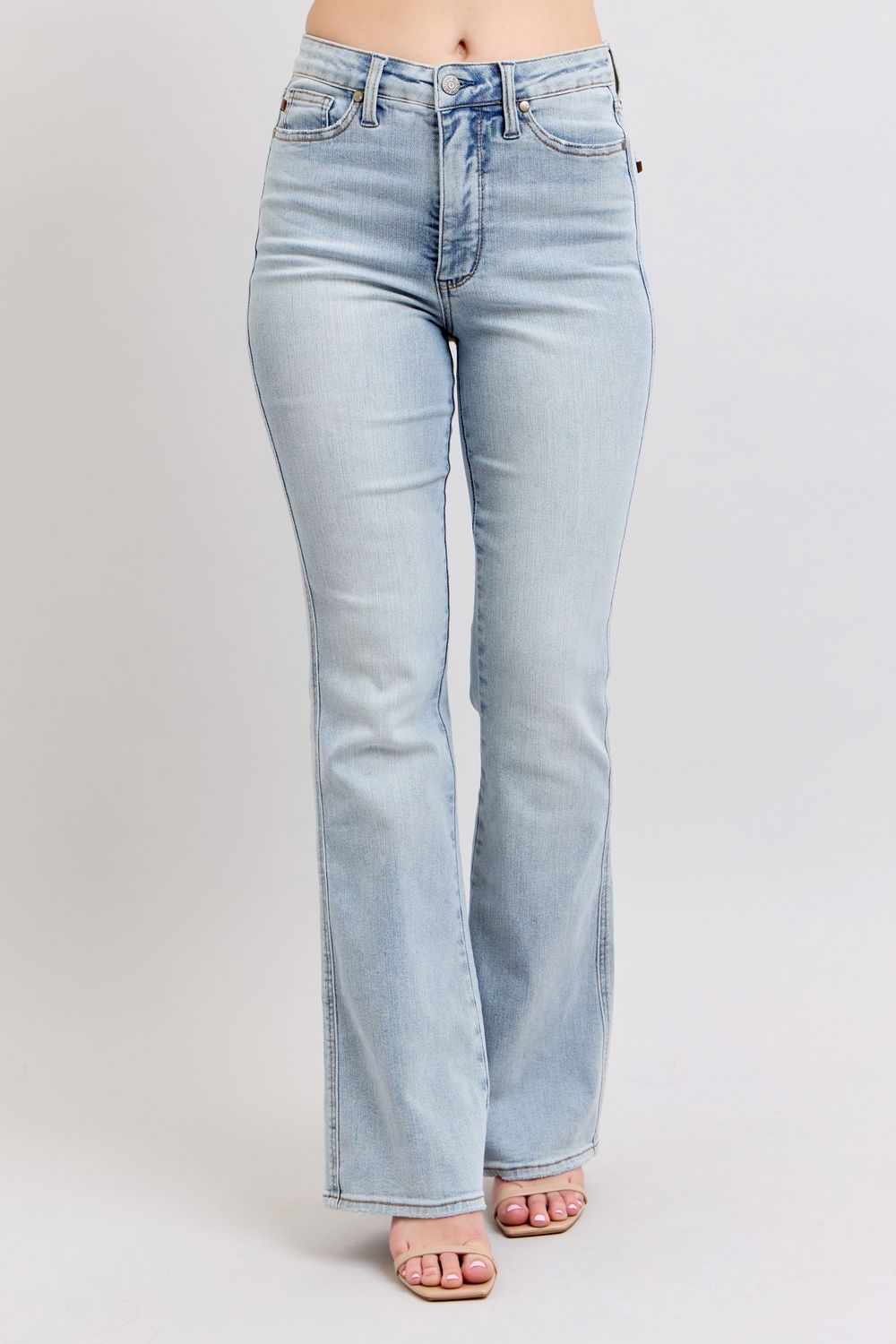 Light Wash Tummy Control Bootcuts