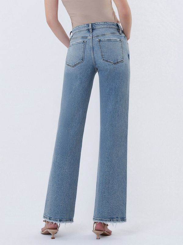 Blue Luster Slim Wide Legs