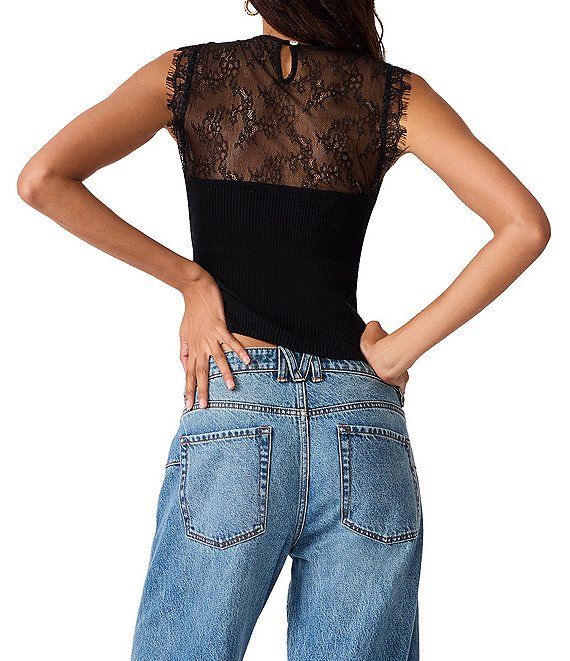 Kourt Sleeveless Lace Trim Top