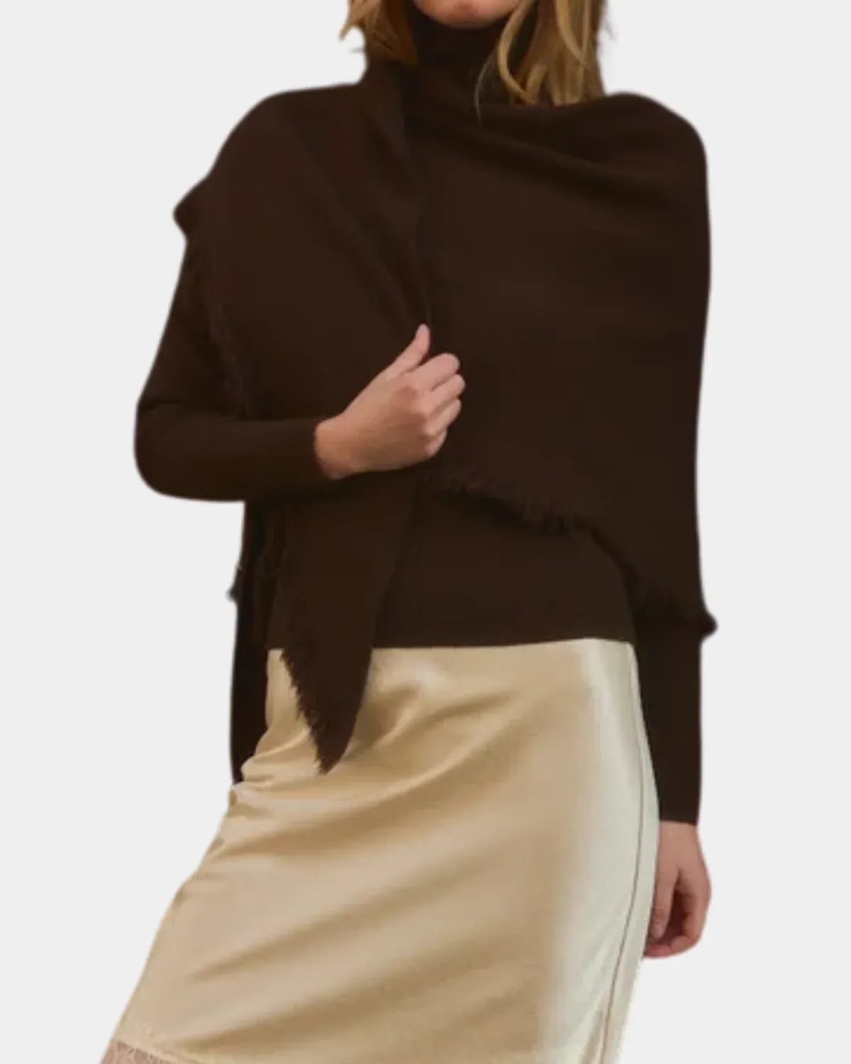 Murphy Sweater w/Scarf - Brown
