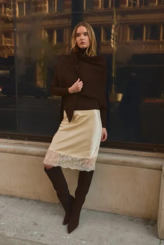 Murphy Sweater w/Scarf - Brown