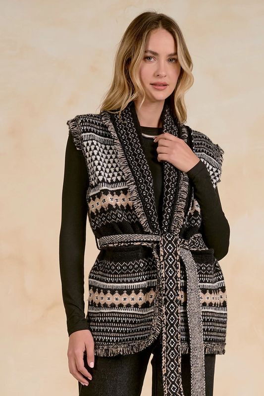 Fringe Sleeveless Cardi