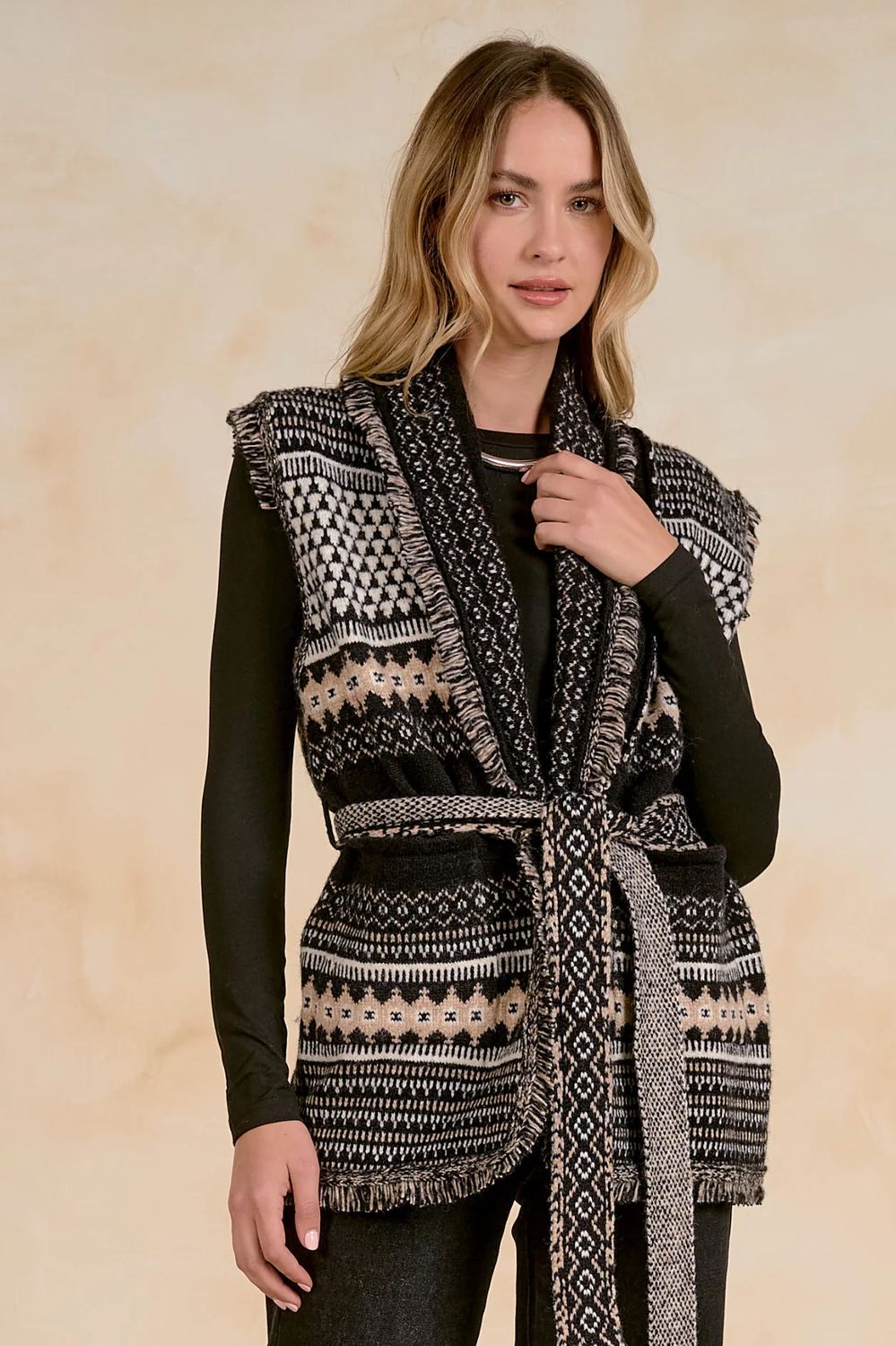 Fringe Sleeveless Cardi