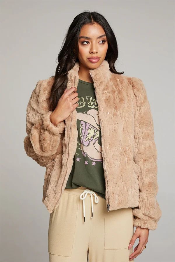Cappucino Fur &amp; Sequin Jacket