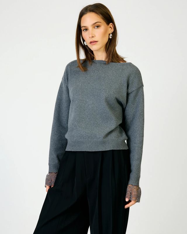 Adelina Lace Trim Sweater