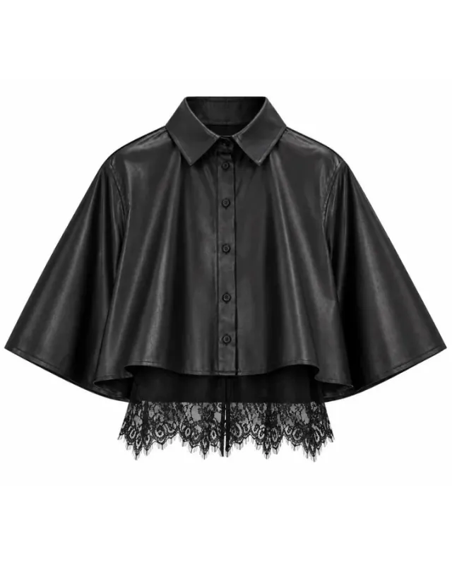 Nick Faux Leather Button Down