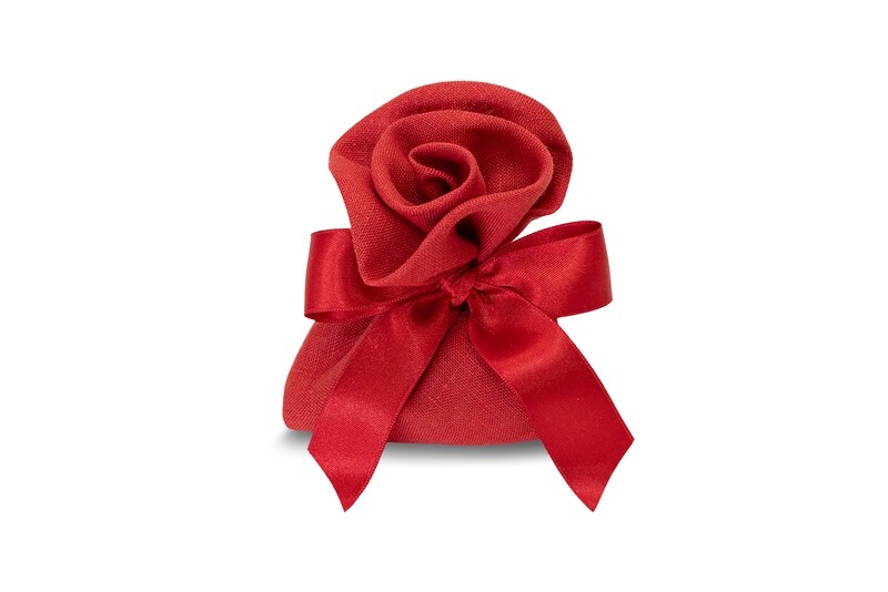 ROSA IN LINO ROSSO