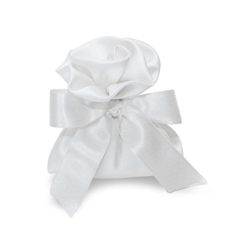 ROSA IN RASO BIANCO