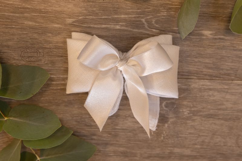 SACCHETTO BOMBONIERA LINO BIANCO ARTIGIANALE