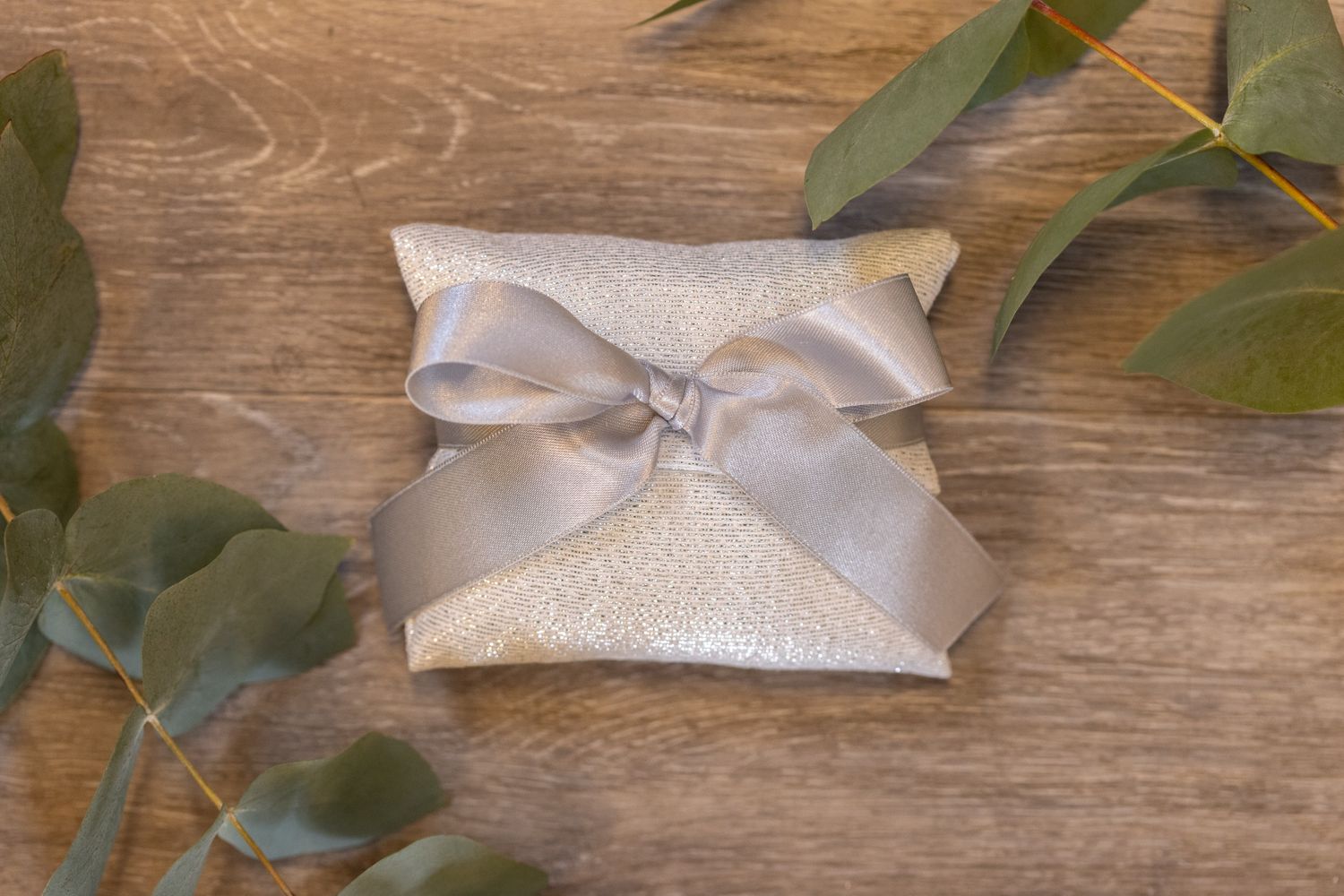 BUSTA RETTANGOLARE IN GLITTER ARGENTO ARTIGIANALE