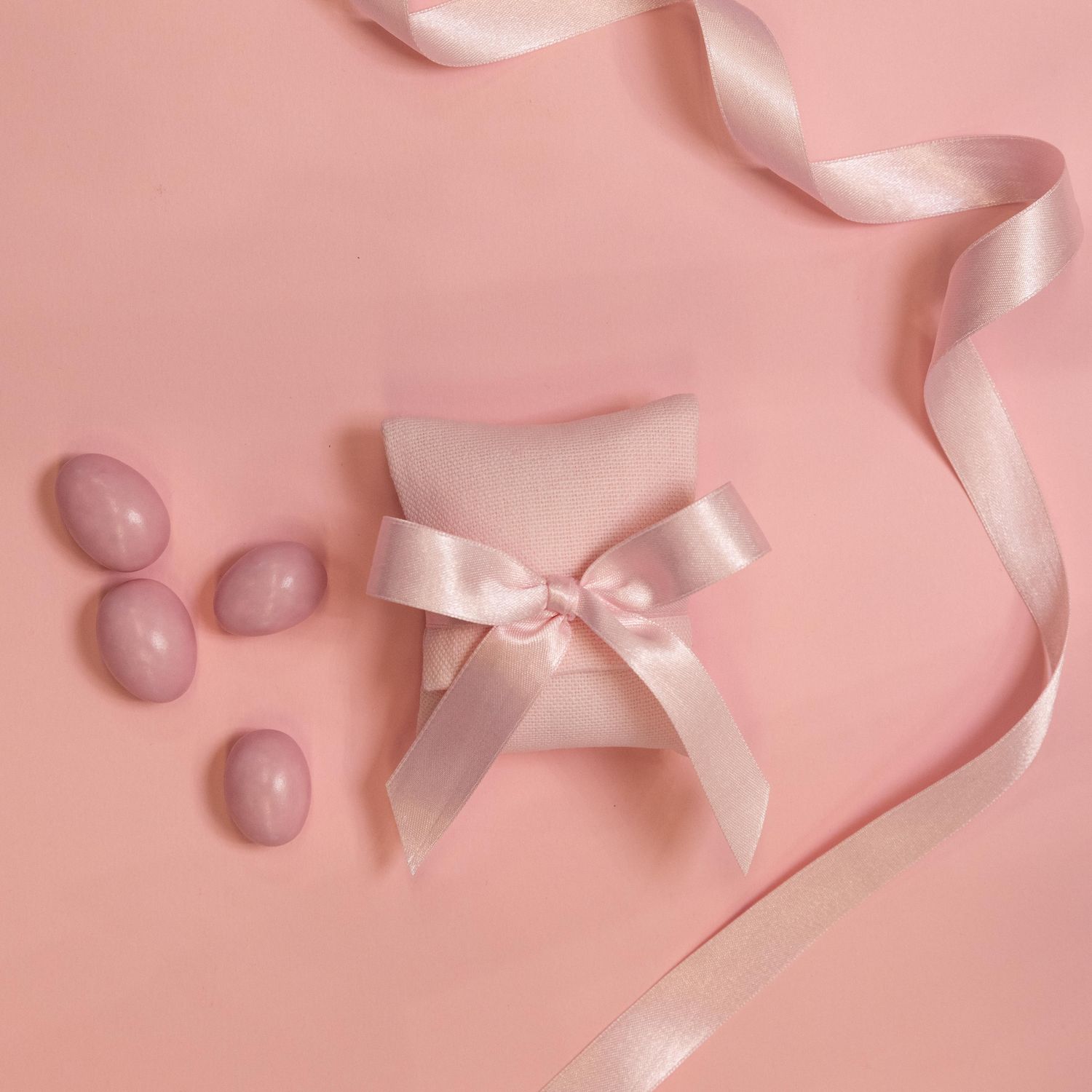 BUSTINA BOMBONIERA GABARDINE DI COTONE ROSA  ARTIGIANALE