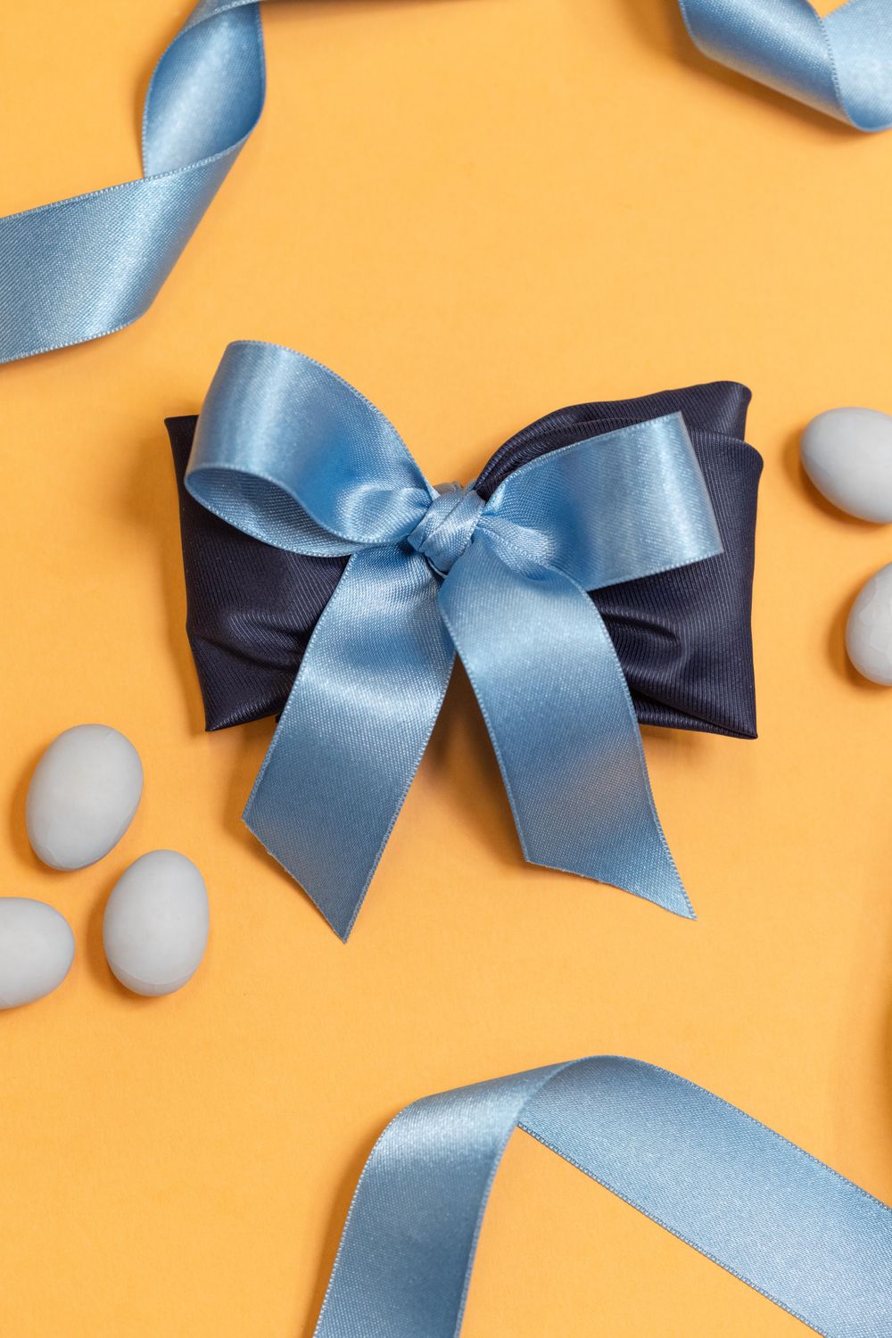 SACCHETTO BOMBONIERA COTONE BLU ARTIGIANALE