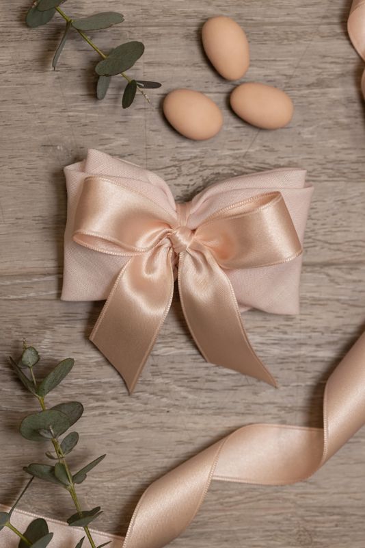 SACCHETTO BOMBONIERA LINO ROSA CIPRIA ARTIGIANALE