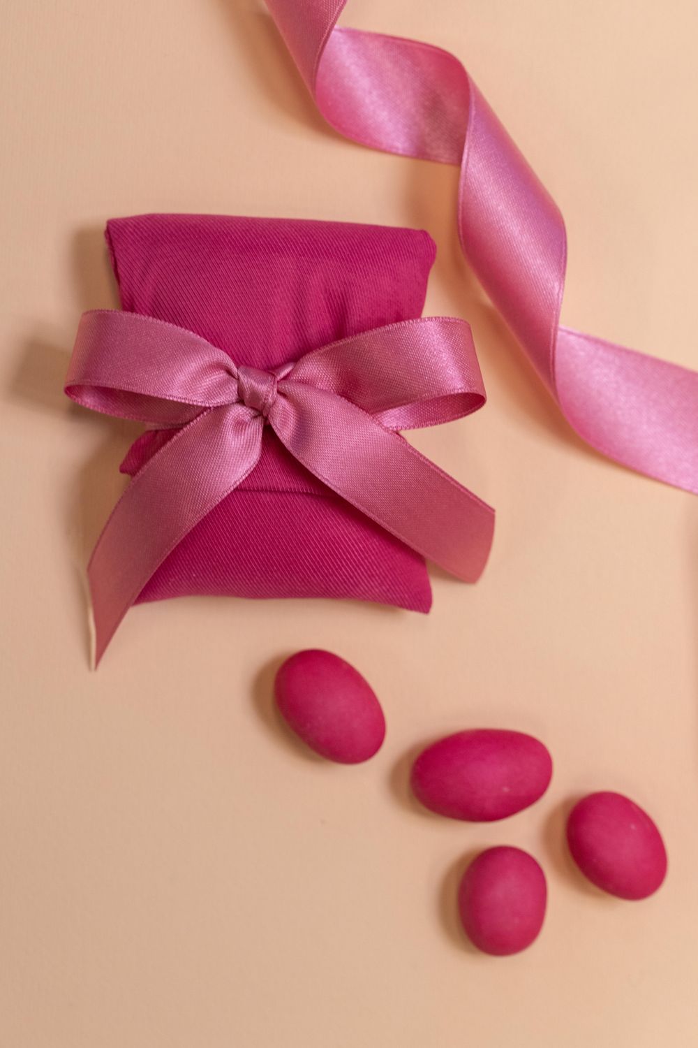 BUSTINA BOMBONIERA COTONE FUCSIA  ARTIGIANALE