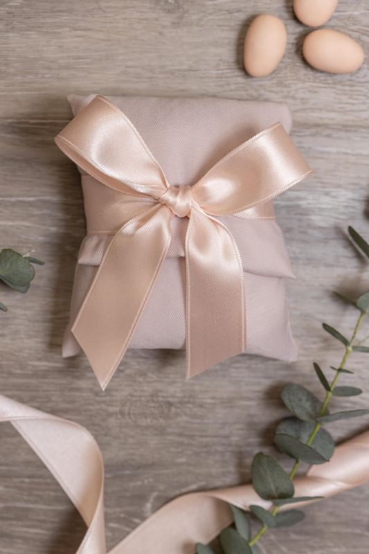 BUSTA GRANDE BOMBONIERA IN COTONE ROSA CIPRIA ARTIGIANALE: