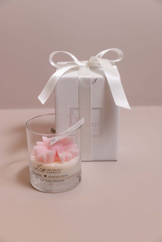 CANDELA ARTIGIANALE MARGHERITA ROSA