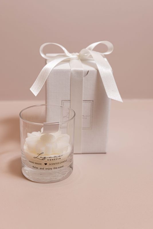 CANDELA ARTIGIANALE MARGHERITA BIANCA