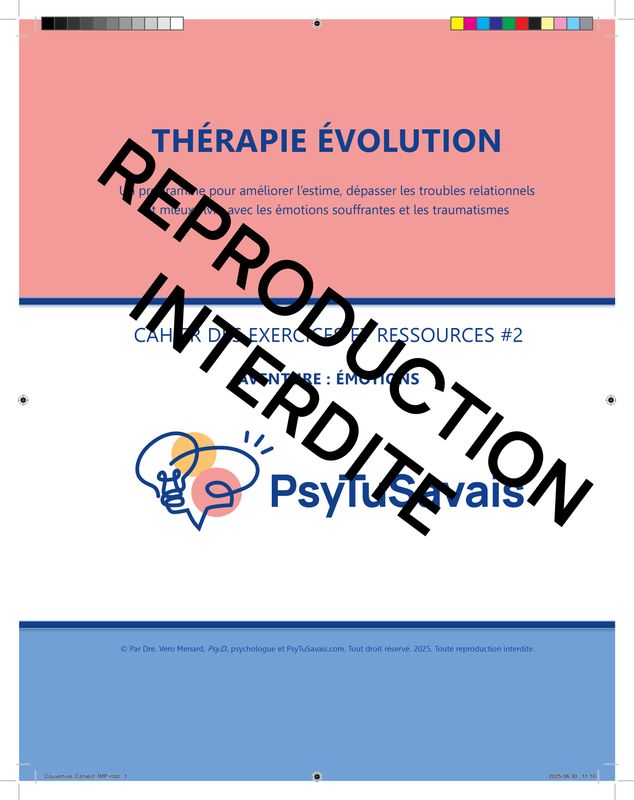 Thérapie Évolution - Cahier #2 - ÉMOTIONS