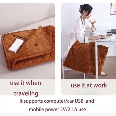 5V Usb Large Electric Heating Blanket Powered By Power Bank Winter Bed Warmer Usb Heated Blanket Body Heater