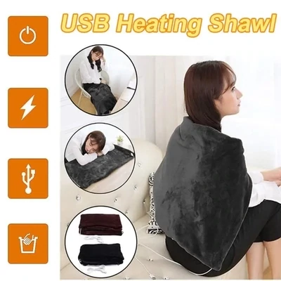 45X80cm Usb Electric Heating Shawl Washable 3 Heat Settings With Timing Function Heated Blanket
