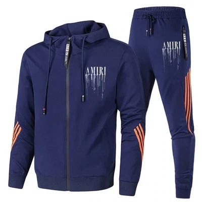 Men Spring Autumn Fashion Casual Commuter Letter Hoodies Pants Sets