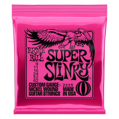 SUPER SLINKY NICKEL WOUND ELECTRIC GUITAR STRINGS 9-42 GAUGE