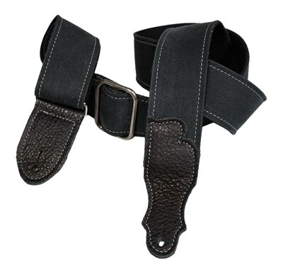 DD-OL_CH 2&quot; Distressed  Canvas Guitar Strap – Leather End Tab