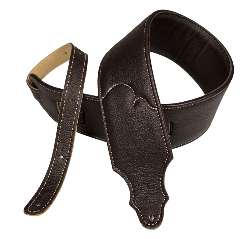 10B-BK-N  2.5&quot; Padded Glove Leather Guitar Strap