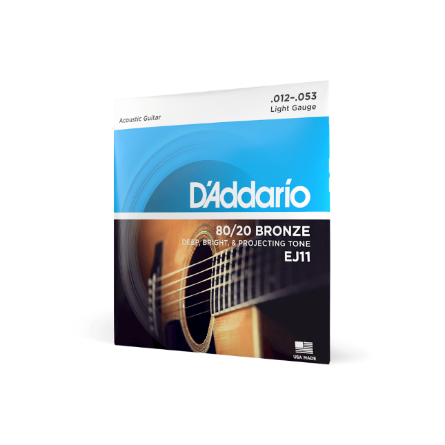 D&#39;Addario EJ11 12-53 Light, 80/20 Bronze Acoustic Guitar Strings