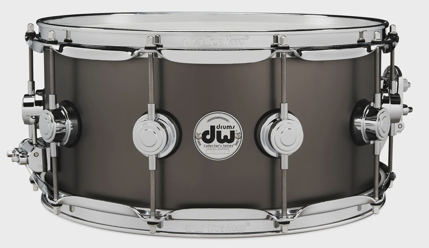 DW Satin Black over Brass Snare Nickel Hardware