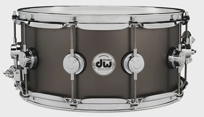 DW Satin Black over Brass Snare Nickel Hardware