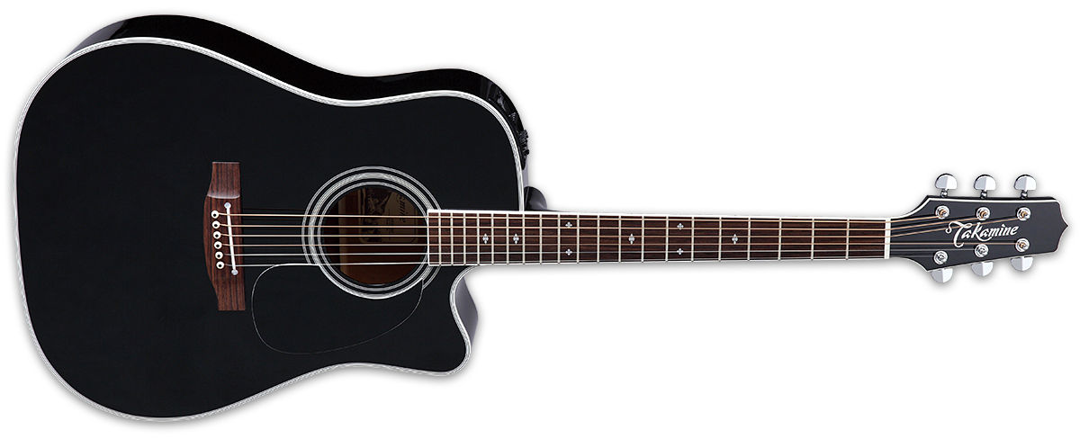 Takamine EF341SC Legacy Series Acoustic-Electric Guitar Black with hard shell case
