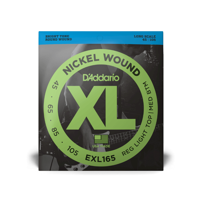 D&#39;Addario 45-105 Regular Light Top/Medium Bottom, Long Scale, XL Nickel Bass Strings