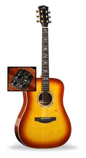 KEPMA ELITE D1-130A-RB RED BURST ALL-SOLID DREADNOUGHT W/  KEPMA ACOUSTIFEX®
